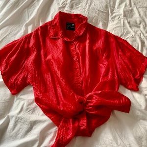 Silk boyfriend fit button down